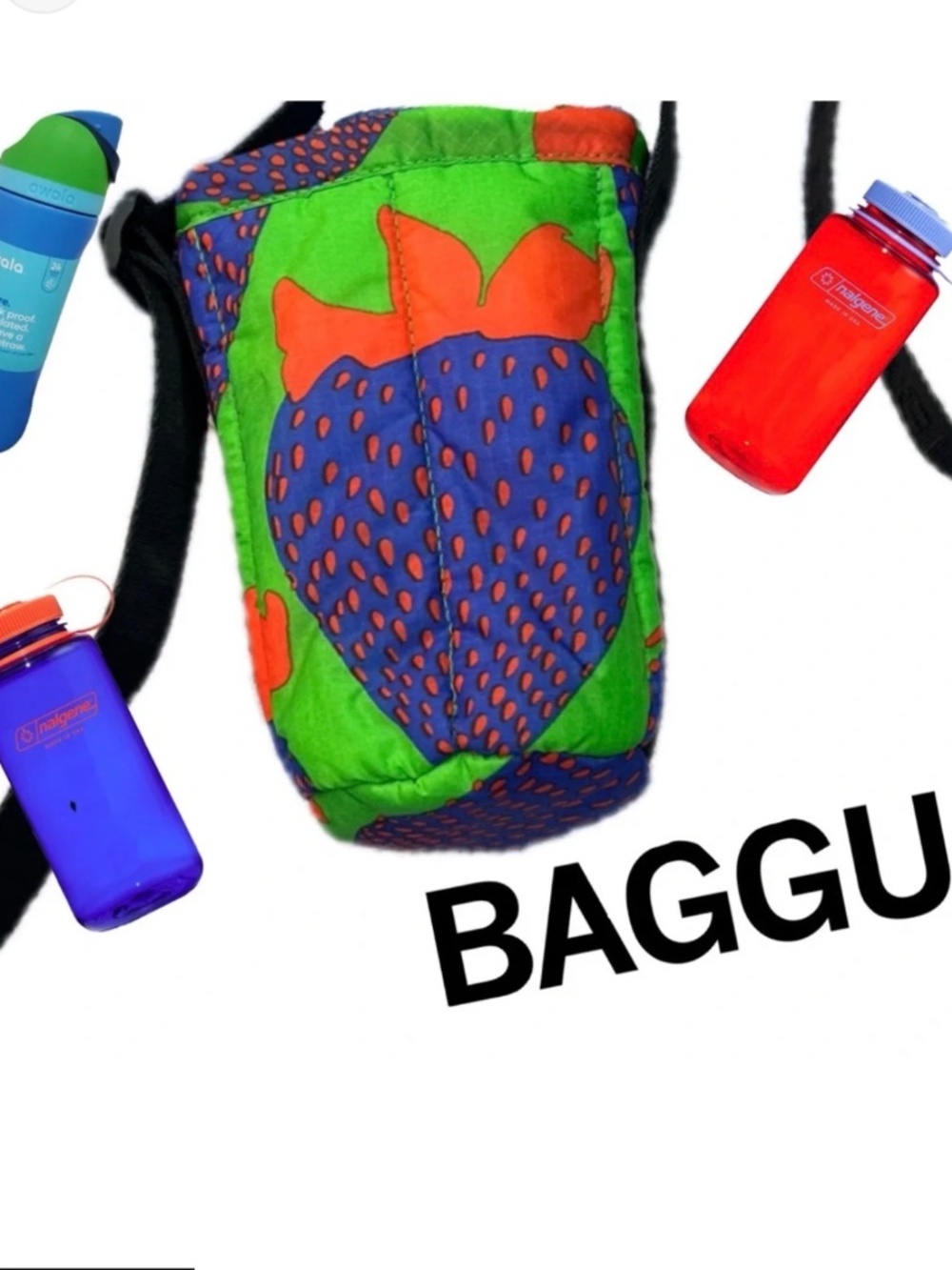 BAGGU water bottle sling ⚡️Electric Strawberry🍓